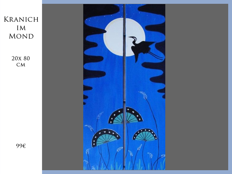 Kranich im Mond